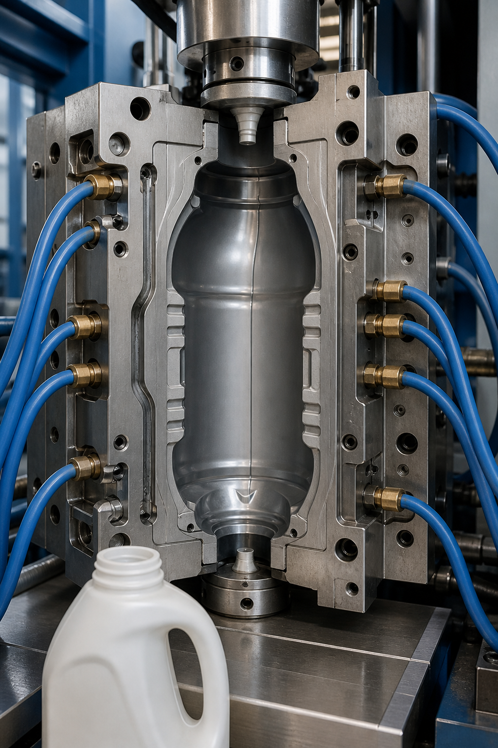 Blog công ty mới nhất về Blow Mold Cooling: How Cooling Design Affects Cycle Stability and Container Quality